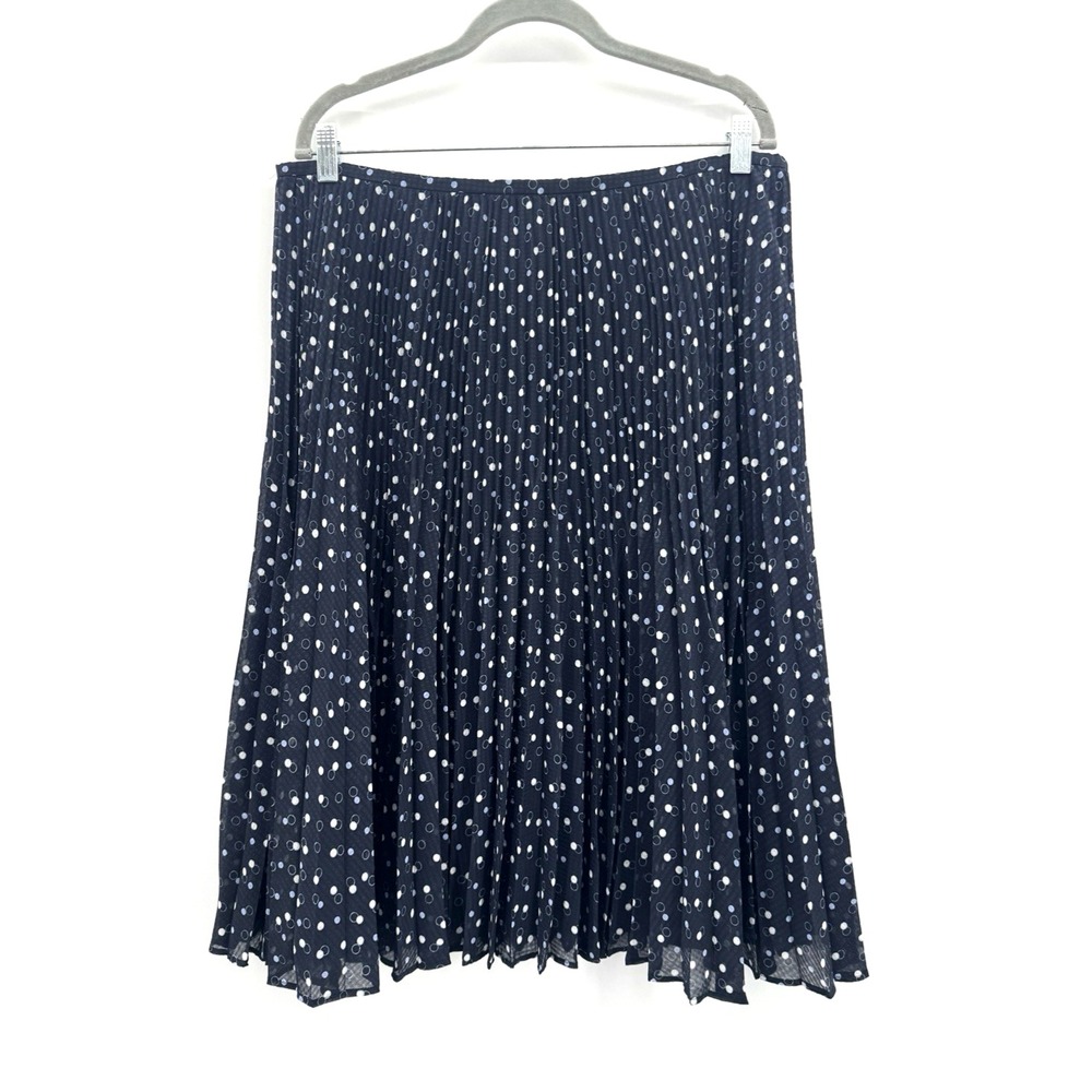 Vintage Talbots Plisse Pleated Polka Dots Midi Skirt 16 Retro Cottage Prep Work